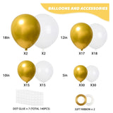 White Gold Balloon Garland Arch Kit for Eid Ul Adha Party Decorations