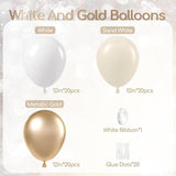 Gold White Balloons for Eid Ul Adha Party Decorations – Metallic Sand Latex Set