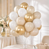 Gold White Balloons for Eid Ul Adha Party Decorations – Metallic Sand Latex Set