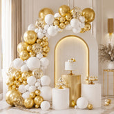 White Gold Balloon Arch Kit for Eid Ul Adha Party Decorations