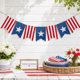 American Flag Bunting Banner | Patriotic Stars Stripes Decor, 4th of July Hanging Sign