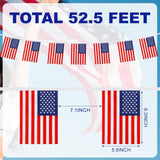 American Flag Banner | 52.5 Ft USA Pennant Bunting, Patriotic Party Decor