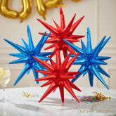 22 Inch Patriotic Explosion Star Foil Balloons Red Blue Party Decor