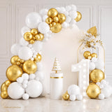 White Gold Balloon Arch Garland Kit | Metallic Latex Party Decor