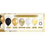 Black Gold White Balloons | 45 Pack Latex Party Decor