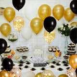 Black Gold White Balloons | 45 Pack Latex Party Decor