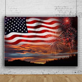 10x8 Ft American Flag Photography Backdrop | 4th of July Patriotic Party Banner | Independence Day Photo Background