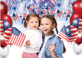 7x5 Ft Independence Day Fireworks Backdrop | American Flag Patriotic Photography Banner | 4th of July Party Decor