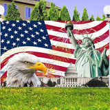 Large American Flag Backdrop 7x5 Ft | Independence Day Patriotic Photo Banner | 4th of July Party Decor