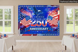 7x5 Ft 4th of July 250th Anniversary Backdrop | America 1776–2026 Flag Stars & Fireworks | Patriotic Party Decor