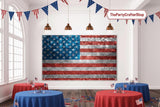 8x6 Ft Glitter American Flag Backdrop | Patriotic 4th of July Party Photo Booth Banner