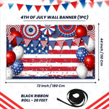 USA Flag Backdrop 72x44 Inch | Patriotic American Banner, 4th of July Decor