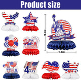 Patriotic Honeycomb Centerpieces | American Flag, USA, Liberty Table Decor (9 Pcs)