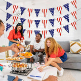 American Flag Triangle Bunting Garland: Patriotic USA Stars Stripes Banner Decorations