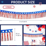 5 Pack Patriotic Foil Fringe Garland Red White Blue Star Banner 4th of July