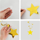 15 Pack Red Blue Gold Star Hanging Swirl Decorations Party Ceiling Decor