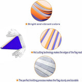 2 Pack Orange Blue White Pennant Banner Flags 60FT Triangle Bunting Party Decorations