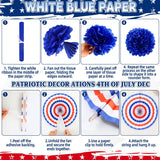 30PCS 250th Anniversary Patriotic Party Decoration Kit USA Banner Fans Pompoms & Fringe Curtain
