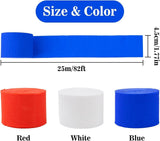 6 Rolls Patriotic Crepe Paper Streamers 492FT Red White Blue Party Decorations