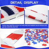 52PCS Patriotic Party Decoration Set Paper Fans Balloons Pom Poms Swirls & American Flag Decor