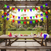 2 Pack Colorful Pennant Banner Flags 66FT Triangle Bunting Garland Party Decorations