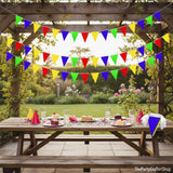 2 Pack Colorful Pennant Banner Flags 66FT Triangle Bunting Garland Party Decorations