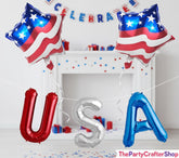 Patriotic USA Balloon Decoration Set American Flag & Star Balloons 4th of July Party Decor