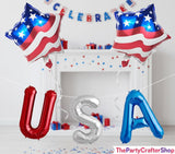 Patriotic USA Balloon Decoration Set American Flag & Star Balloons 4th of July Party Decor