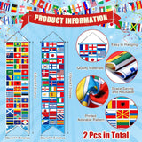 11PCS International World Flags Party Decorations Paper Fans Porch Banner Multicultural Event Decor