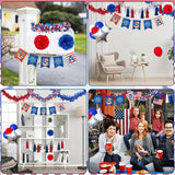 21PCS 4th of July Decoration Kit Tinsel Garlands Balloons & USA Flags