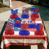 8PCS Happy Independence Day Honeycomb Centerpieces Red Blue White Patriotic Table Decorations
