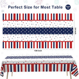 3 Pack Patriotic Tablecloths Red White Blue Disposable USA Party Table Covers