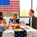 3 Pack Patriotic Tablecloths Red White Blue Disposable USA Party Table Covers