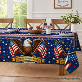 2 Pack America 250th Anniversary Patriotic American Flag Tablecloths 4th of July Party Decor