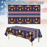 2 Pack America 250th Anniversary Patriotic American Flag Tablecloths 4th of July Party Decor