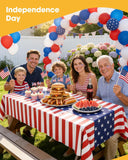 4 Pack American Flag Tablecloths 54x108 Inch Disposable Patriotic Party Table Covers