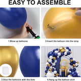 Blue Gold Balloon Arch Kit | Navy White Party Garland | Eid ul Adha Decor