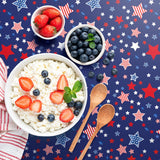 2 Pack Navy Blue Patriotic Tablecloths 54x108 Inch Disposable 4th of July Party Covers