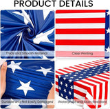 2 Pack Patriotic American Flag Tablecloths 54x108 Inch 250th Anniversary Party Covers