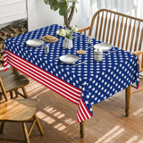60x84 Inch Patriotic American Flag Tablecloth 4th of July Party Table Cover