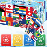 3 Pack International World Flag Tablecloths 108x54 Inch Disposable Sports Party Table Covers
