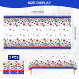 3 Pack Patriotic Wildflower Tablecloths 54x108 Inch Disposable 4th of July Party Covers
