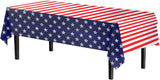 12 Pack Patriotic Tablecloths 54x108 Inch Waterproof Red White Blue Party Table Covers