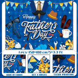 Happy Father's Day Backdrop Blue Shirt Banner Large Photo Booth Decoration for Dad