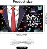 Extra Large Happy Father's Day Backdrop Banner 70.9x45.3 Inch Black Party Decorations