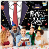 Extra Large Happy Father's Day Backdrop Banner 70.9x45.3 Inch Black Party Decorations