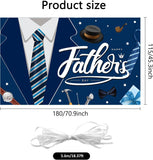 Extra Large Happy Father's Day Backdrop Banner 70.9x45.3 Inch Blue Party Decorations