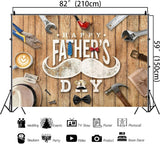 7x5FT Rustic Wood Happy Father's Day Backdrop Tools & Tie Theme Photo Banner Decorations