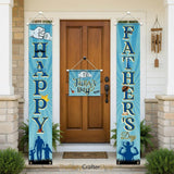 Happy Father's Day Porch Banner Set: Blue "I Love Dad" Door Decorations