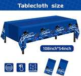 2 Pack Father's Day Tablecloths 54x108 Inch Disposable Plastic Party Table Covers